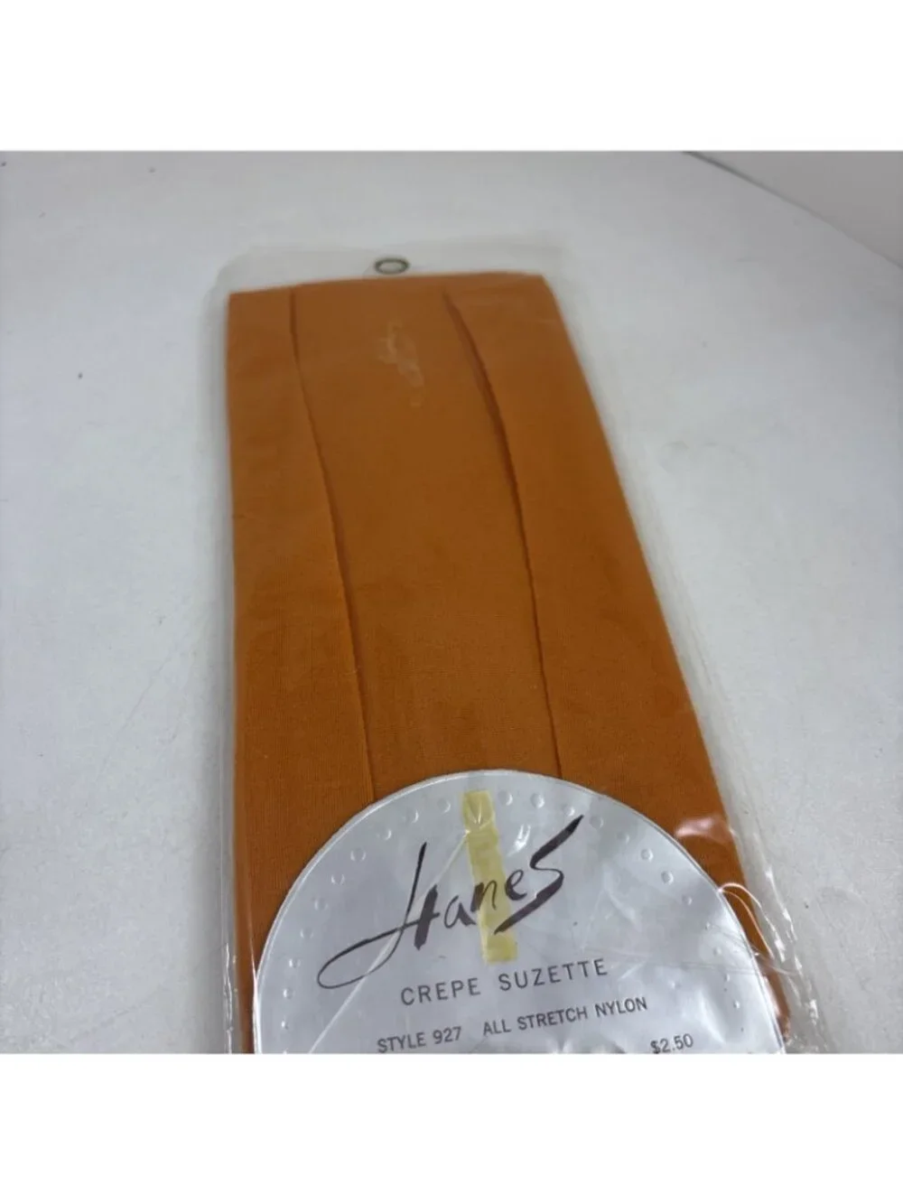 Vtg 60s Hanes Nylon Garter Stockings Thigh High Nylons NOS Crepe Suzette RUST